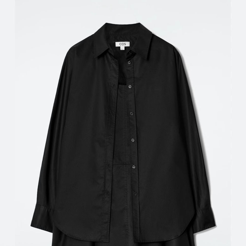 COS Classic Black layered trapeze shirt dress Sz 6 NWT $170